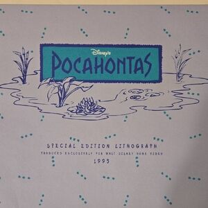 Disney Pocahontas Lithograph with Blue Accents